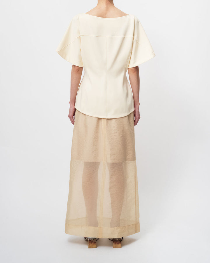 DIMENSIONAL SCUBA JERSEY BLOUSE