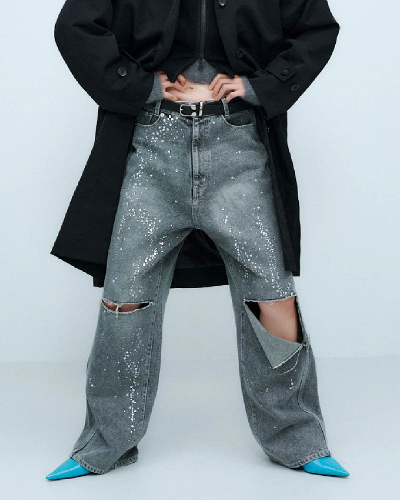 SPARKLE DENIM PANTS