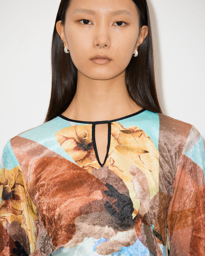 PRE-SENT PRINT VELOUR TOPS