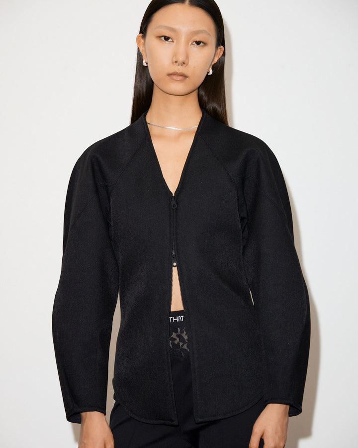 DOUBLE KNIT V-NECK JACKET