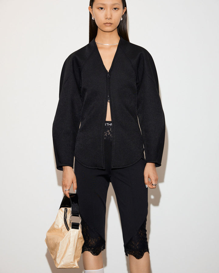 DOUBLE KNIT V-NECK JACKET