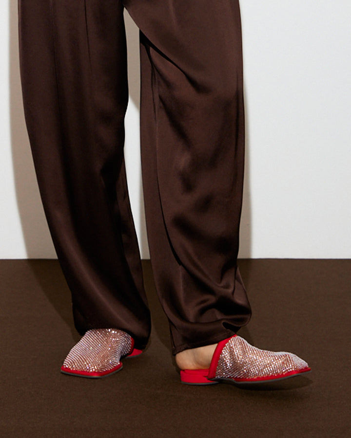 SPARKLING MESH FLAT SANDALS