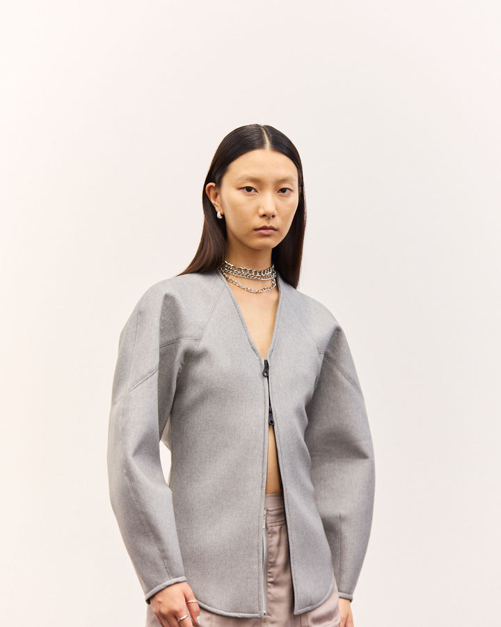 DOUBLE KNIT V-NECK JACKET