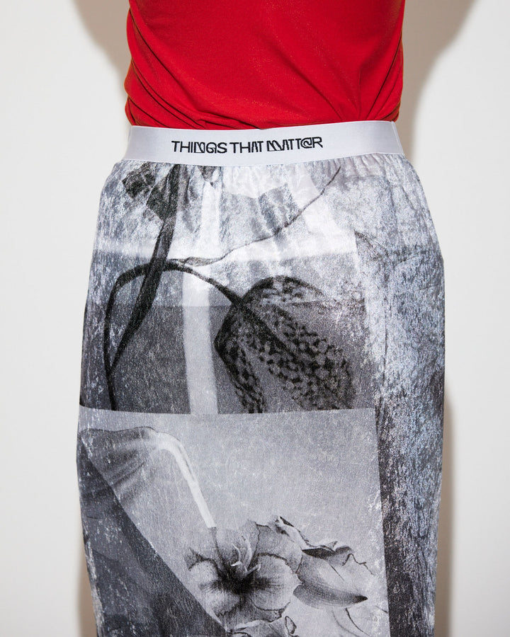 PRE-SENT PRINT VELOUR NARROW SKIRT