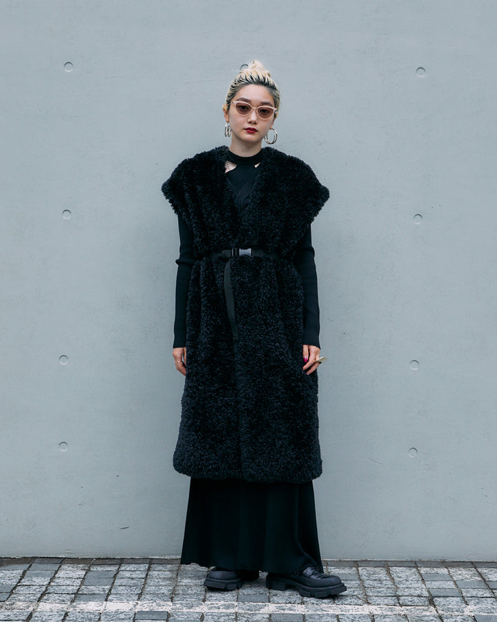 ECO SHEEP FUR LONG GILET
