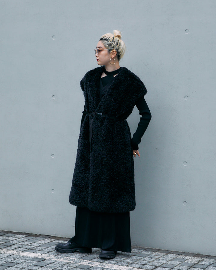 ECO SHEEP FUR LONG GILET