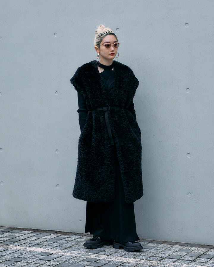 ECO SHEEP FUR LONG GILET