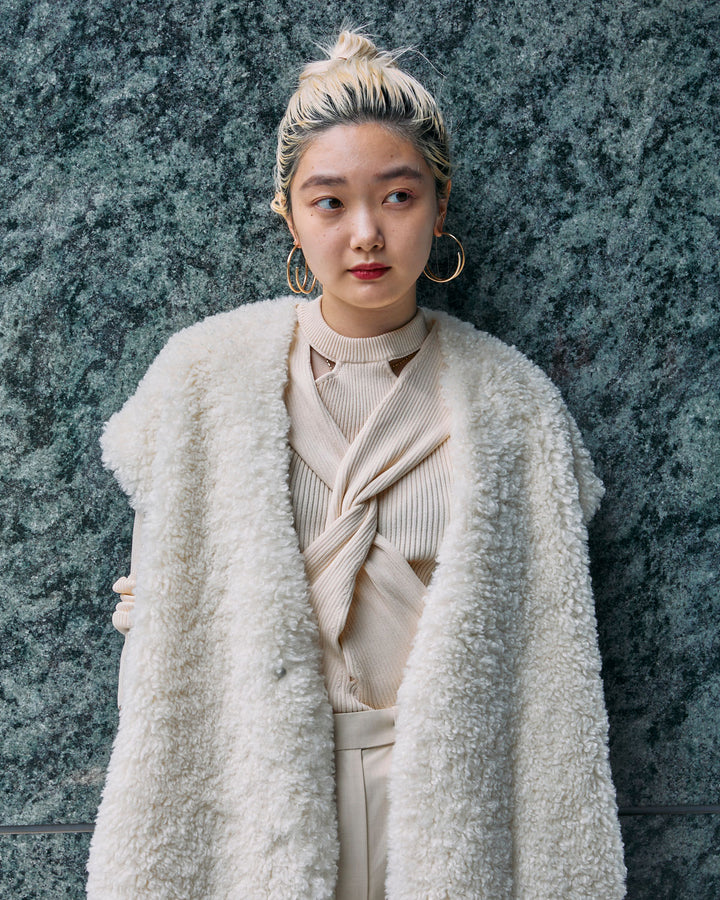 ECO SHEEP FUR LONG GILET