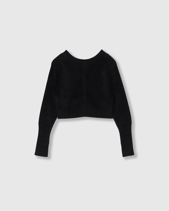 2WAY CROPPED FOX KNIT CARDIGAN