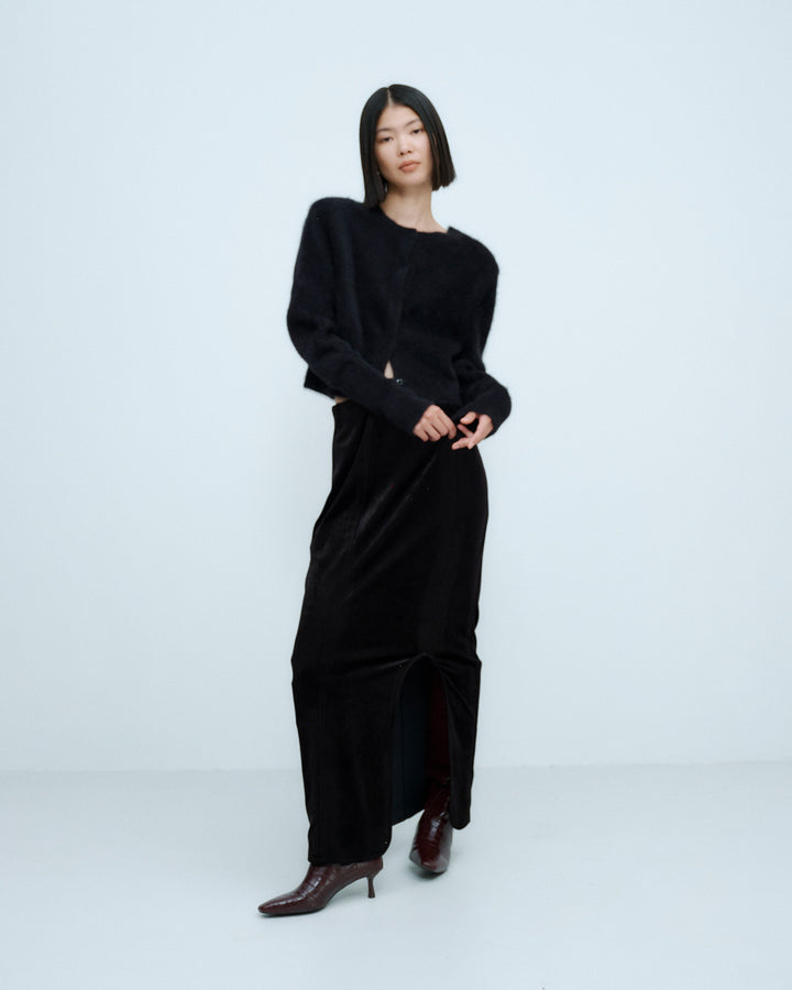 2WAY CROPPED FOX KNIT CARDIGAN