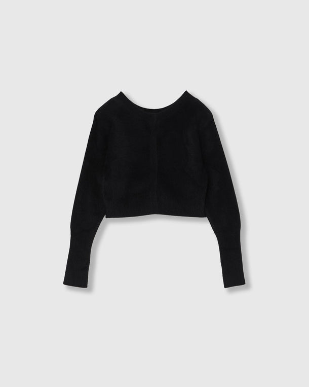 2WAY CROPPED FOX KNIT CARDIGAN