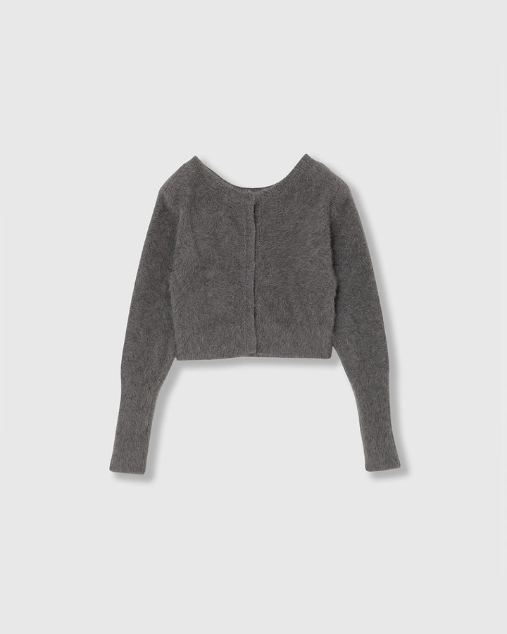 2WAY CROPPED FOX KNIT CARDIGAN
