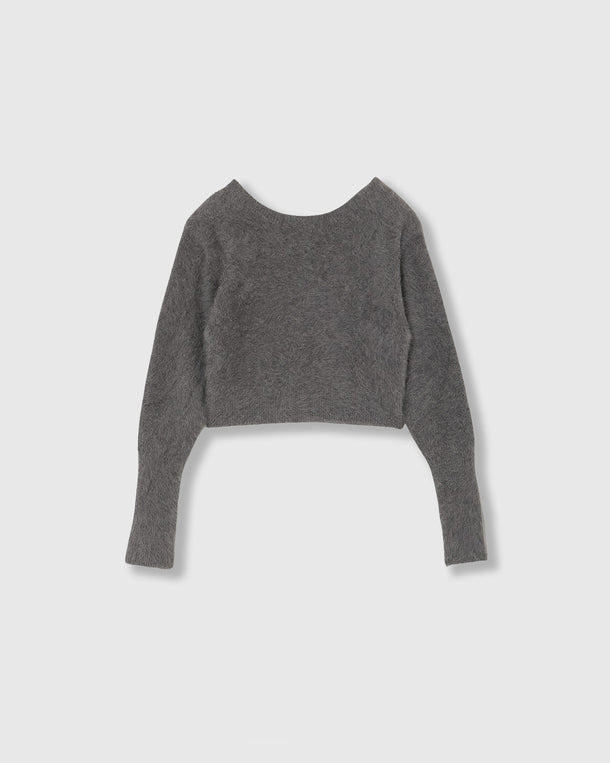 2WAY CROPPED FOX KNIT CARDIGAN