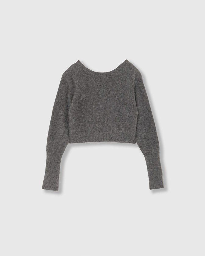 2WAY CROPPED FOX KNIT CARDIGAN