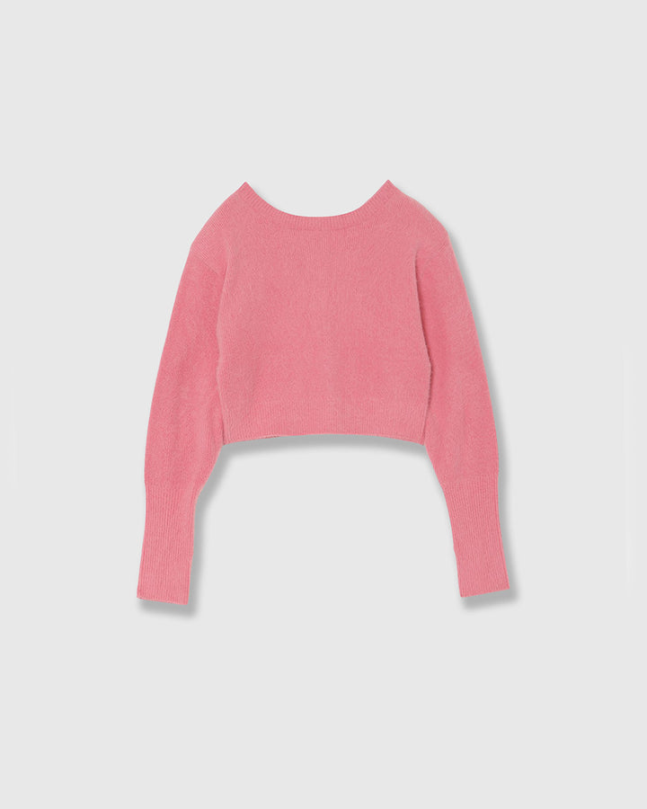 2WAY CROPPED FOX KNIT CARDIGAN