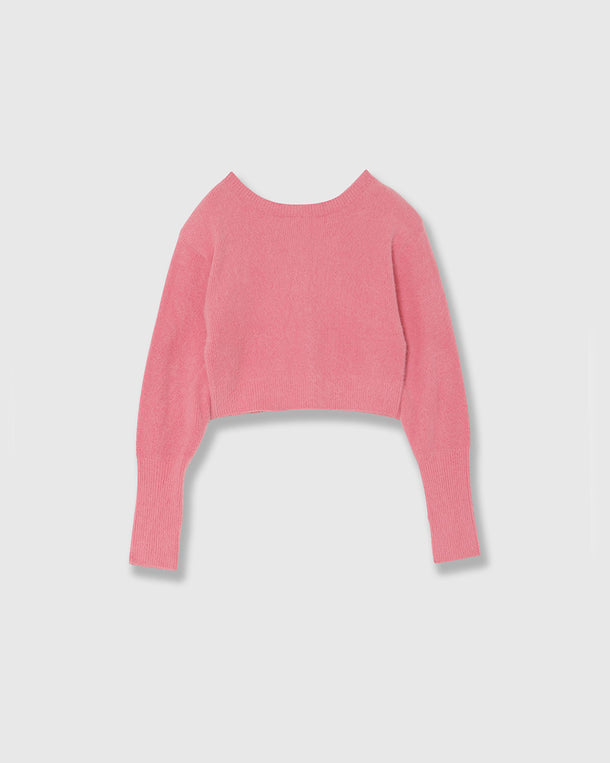 2WAY CROPPED FOX KNIT CARDIGAN