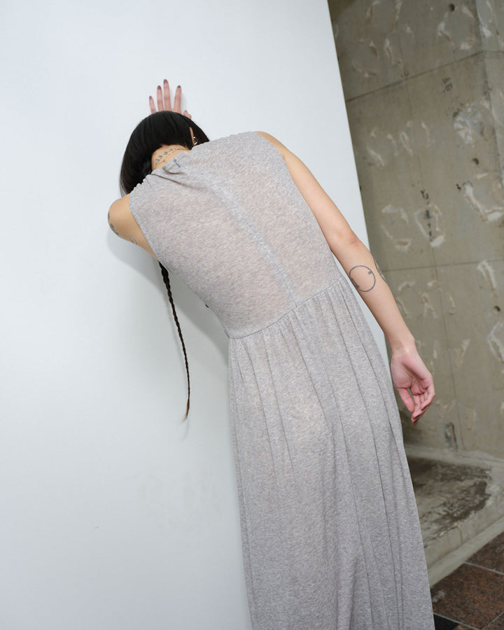 SHEER JERSEY MAXI DRESS