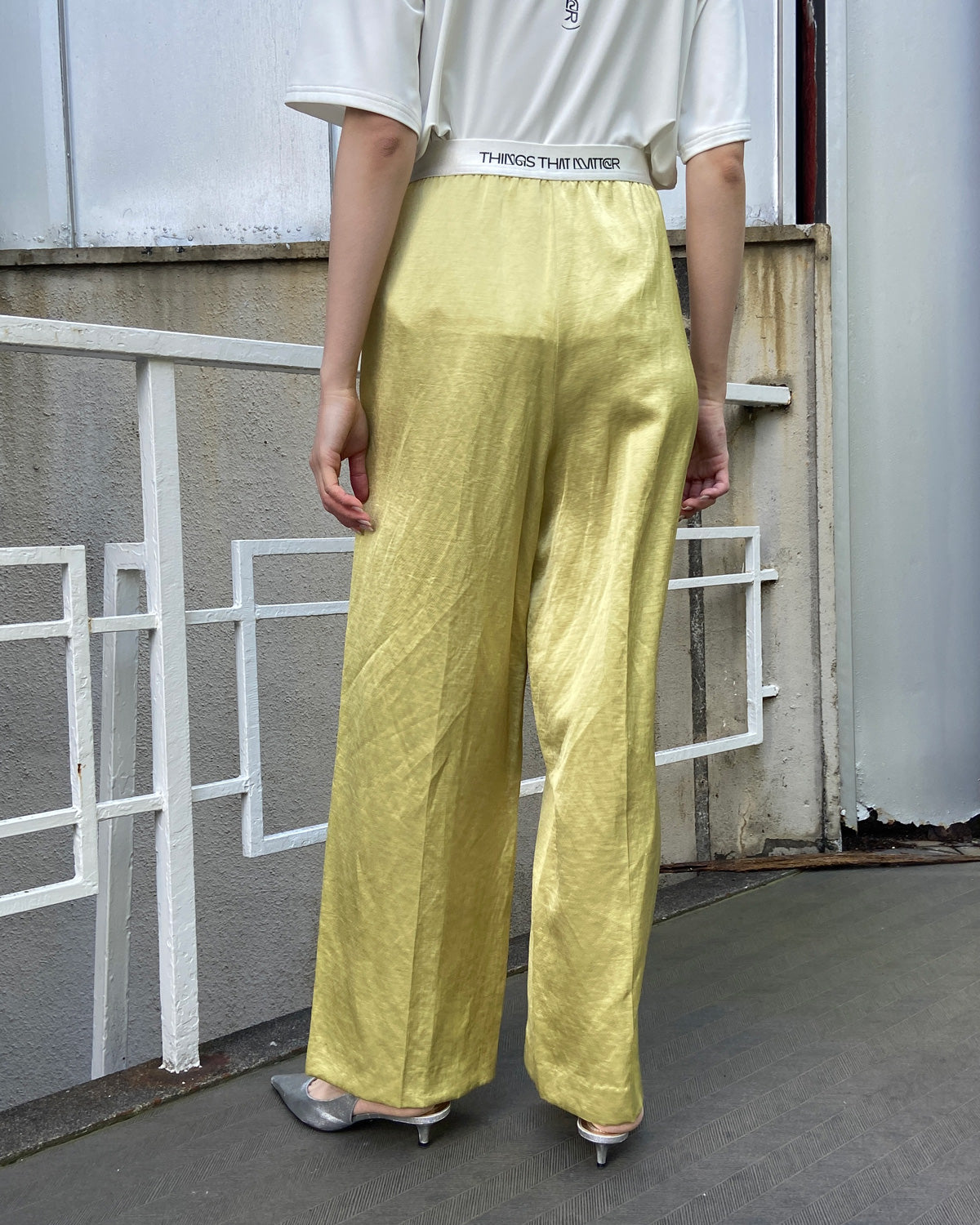 TRIACETATE LINEN WIDE PANTS