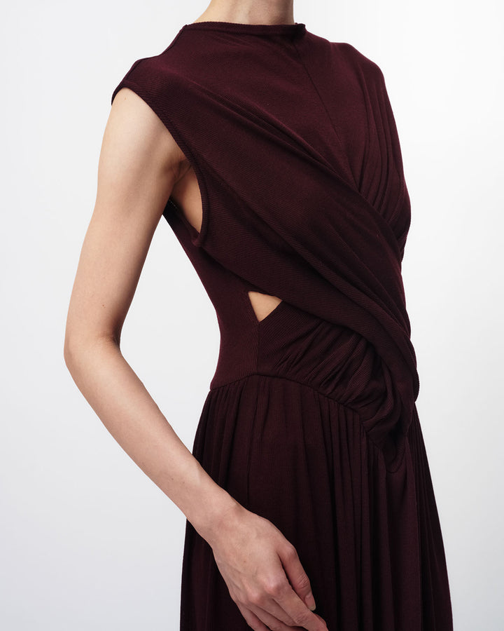 SHEER JERSEY MAXI DRESS