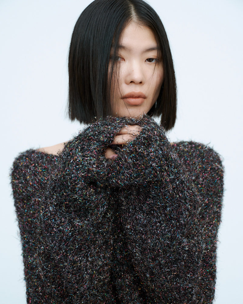 SPARKLY OVER KNIT PULL-OVER
