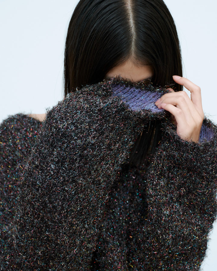 SPARKLY OVER KNIT PULL-OVER