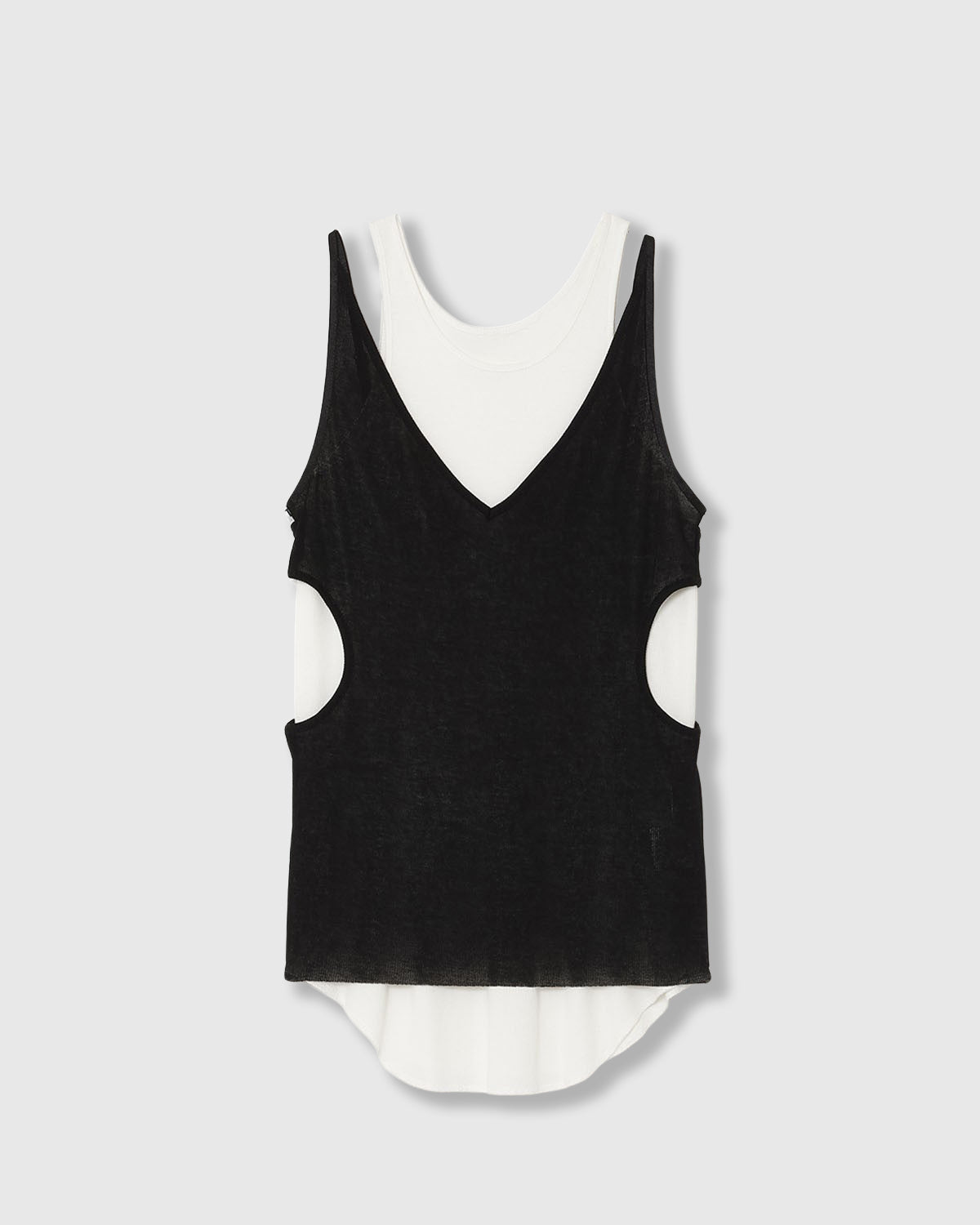 SHEER RIB CAMISOLE & RIB TANKTOPS SET | TOPS | STORE