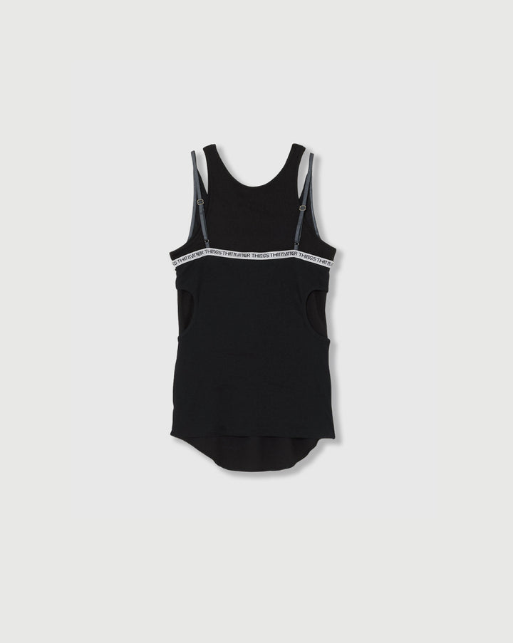 SHEER RIB CAMISOLE & RIB TANKTOPS SET