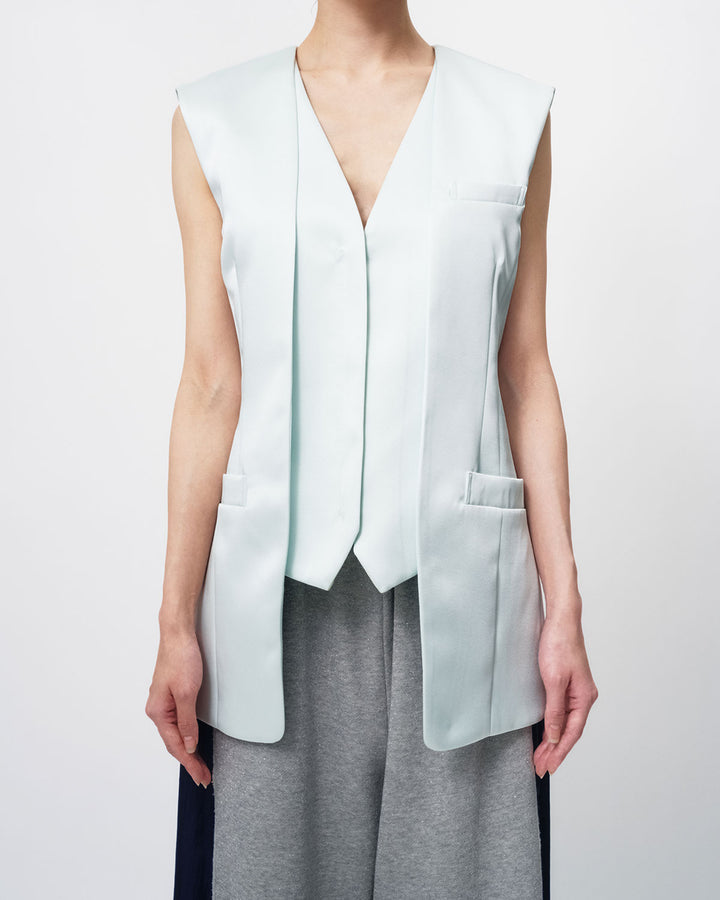 DOUBLE SATIN LAYERED GILET
