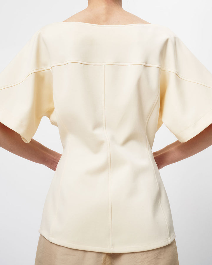 DIMENSIONAL SCUBA JERSEY BLOUSE