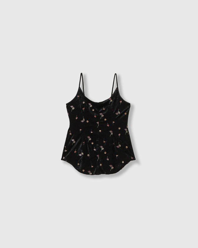 STICKER PRINT VELOUR CAMISOLE