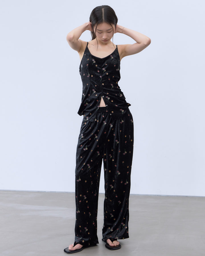 STICKER PRINT VELOUR CAMISOLE