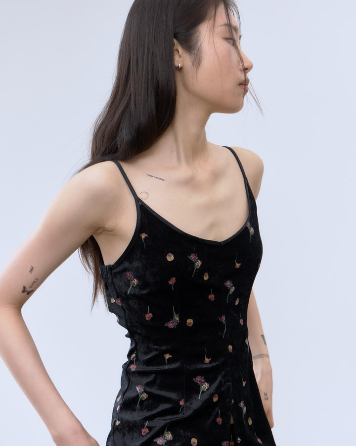 STICKER PRINT VELOUR CAMISOLE