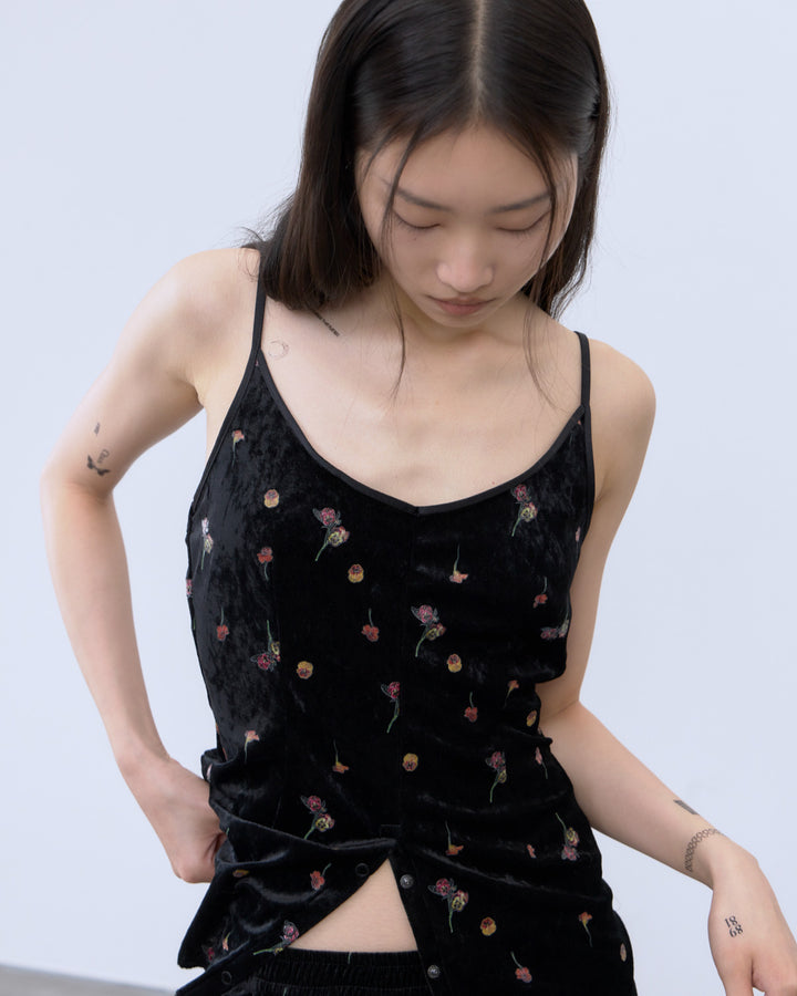 STICKER PRINT VELOUR CAMISOLE