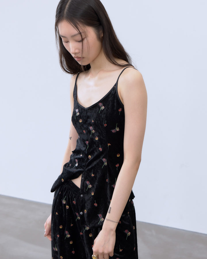 STICKER PRINT VELOUR CAMISOLE