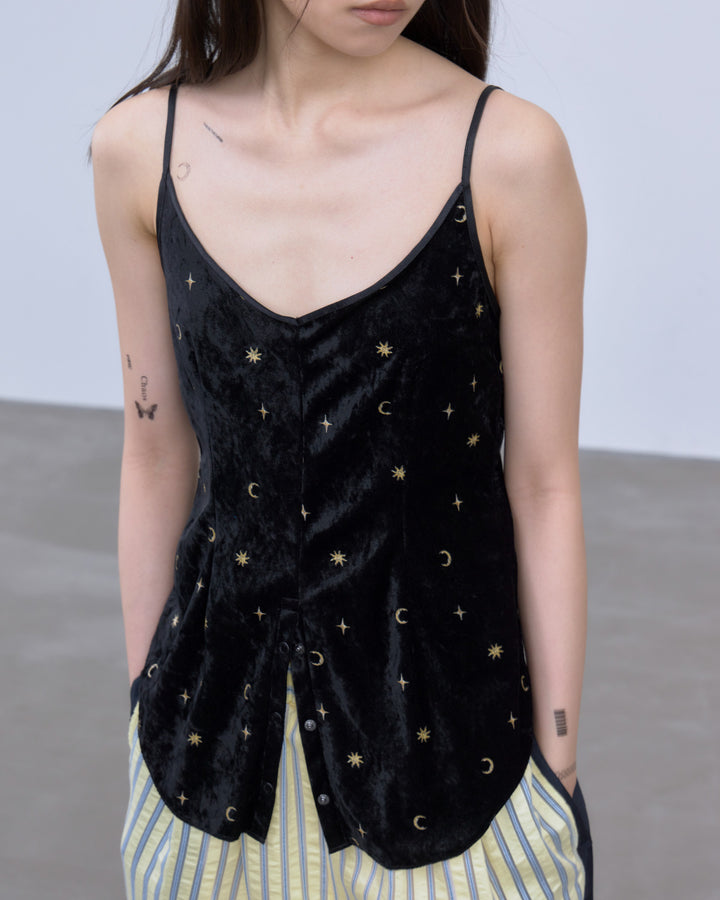 STICKER PRINT VELOUR CAMISOLE