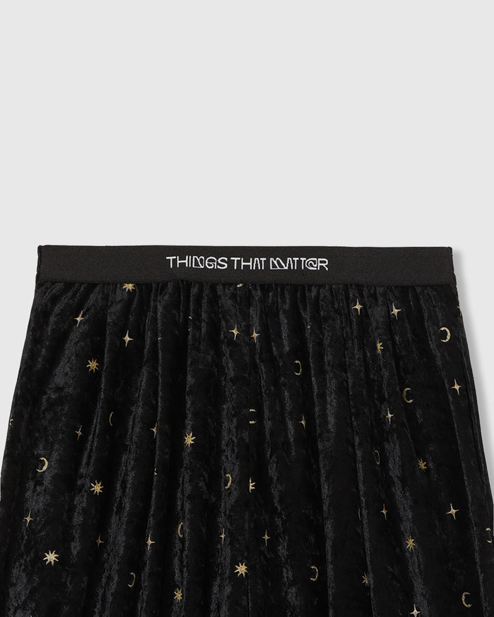STICKER PRINT VELOUR PANTS