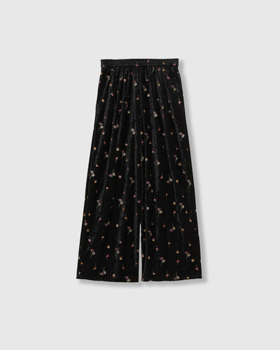 STICKER PRINT VELOUR PANTS