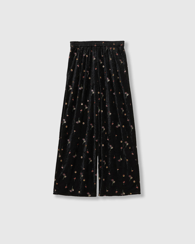 STICKER PRINT VELOUR PANTS