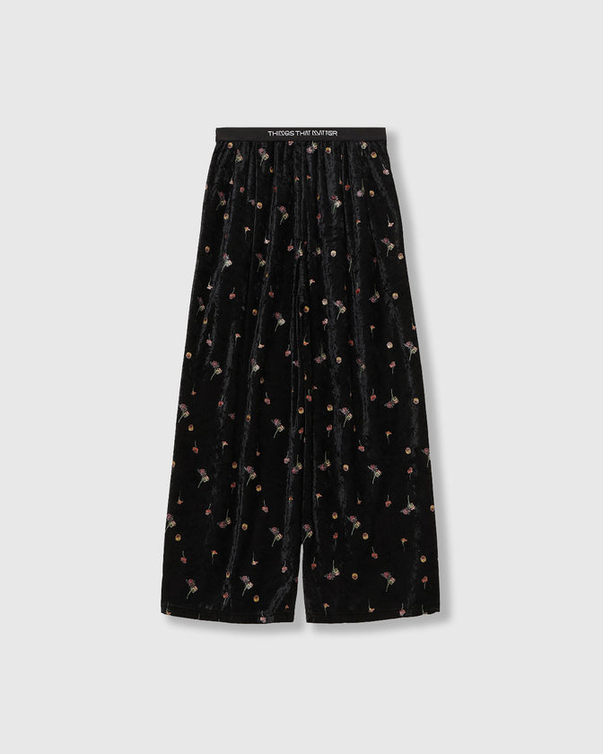STICKER PRINT VELOUR PANTS