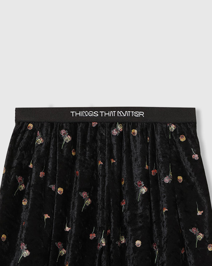 STICKER PRINT VELOUR PANTS