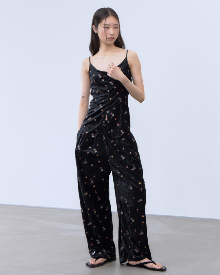 STICKER PRINT VELOUR PANTS