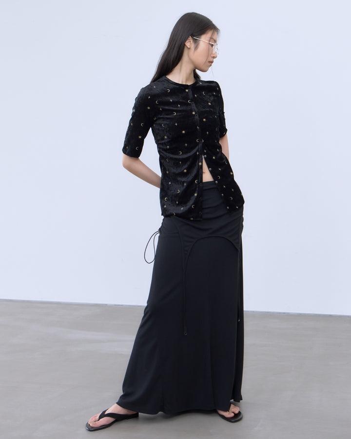 STICKER PRINT VELOUR TOPS
