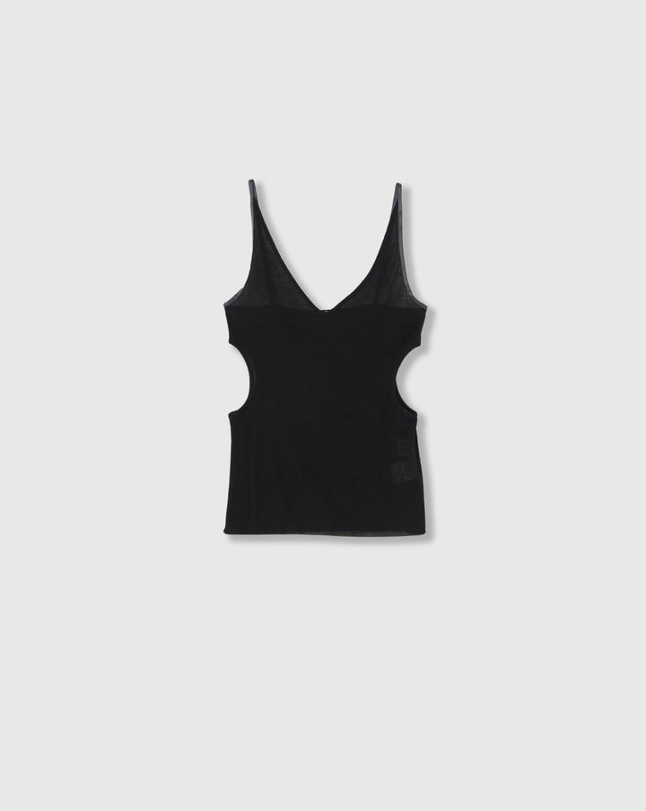 SHEER RIB CAMISOLE & RIB TANKTOPS SET
