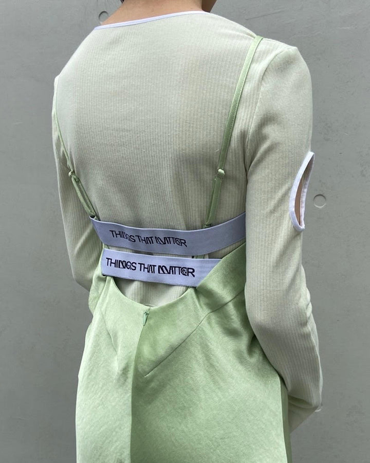 OPEN BACK SATIN CAMISOLE DRESS