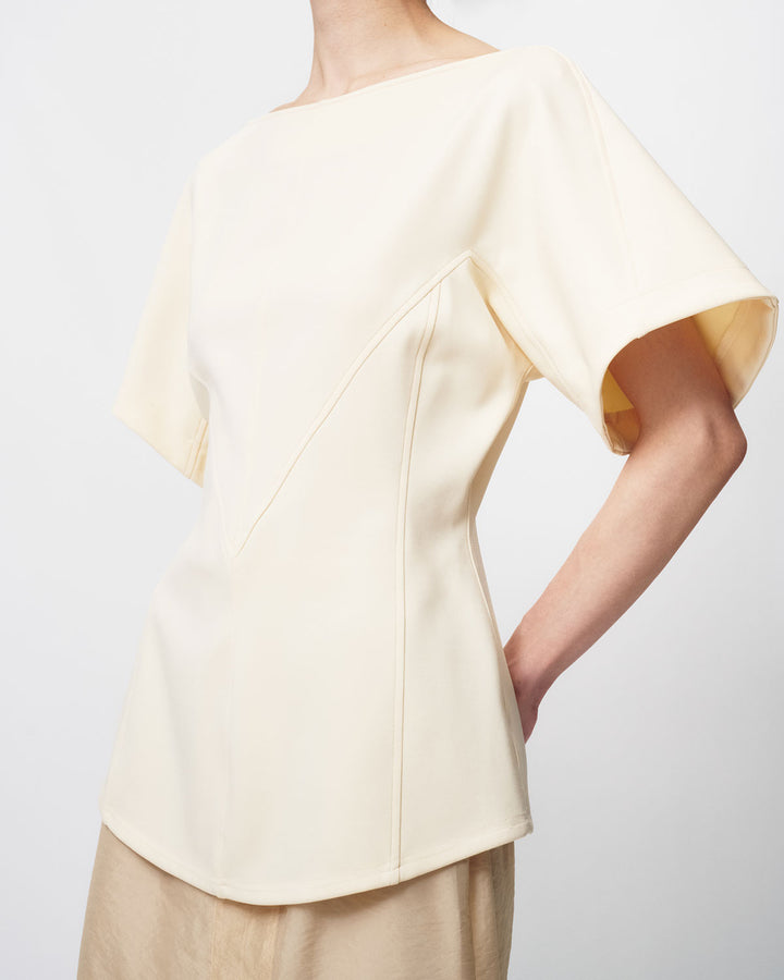 DIMENSIONAL SCUBA JERSEY BLOUSE