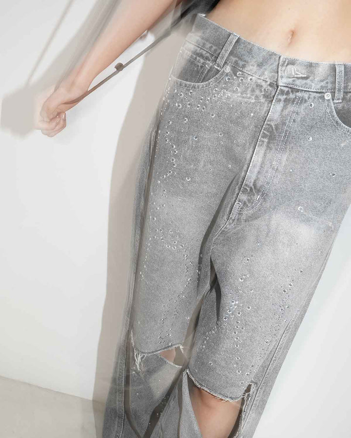 SPARKLE DENIM PANTS