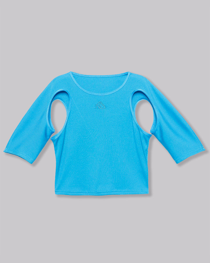 NOTCH ARM CROPPED RIB TOPS