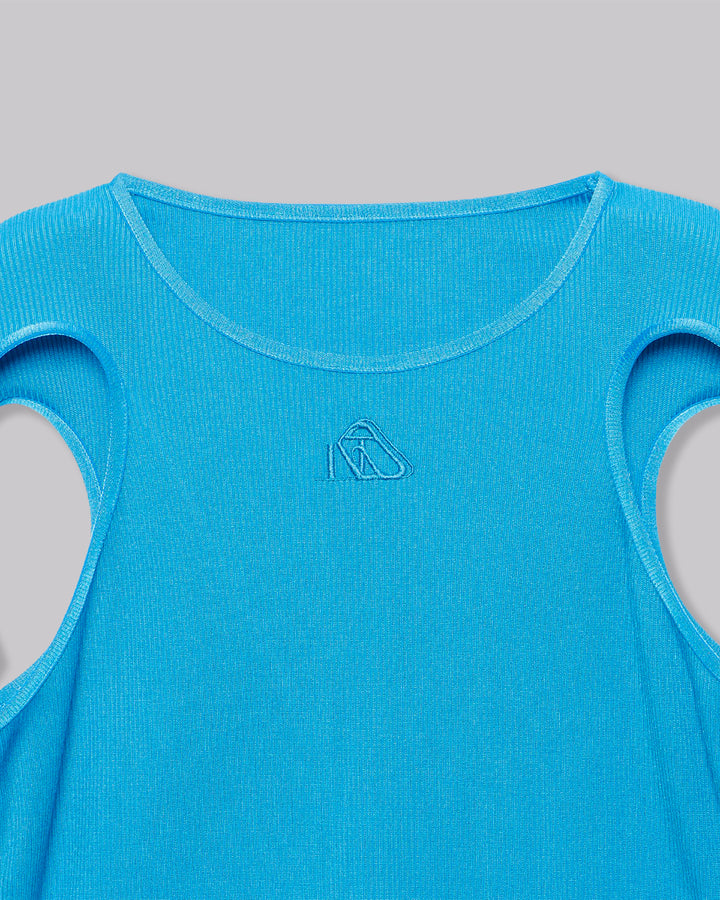 NOTCH ARM CROPPED RIB TOPS