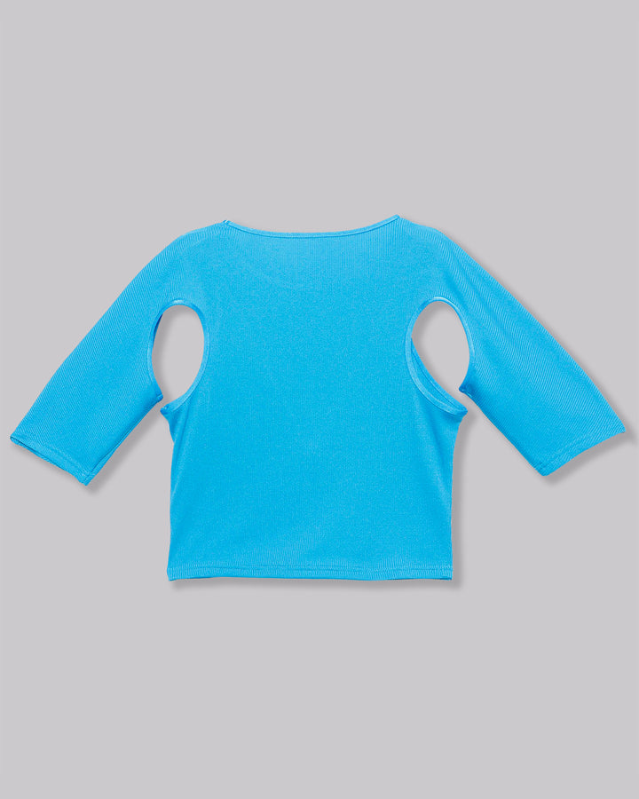 NOTCH ARM CROPPED RIB TOPS