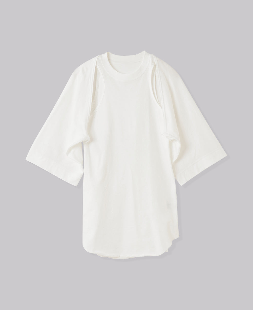 tシャツ Tシャツ mlt4385- Layered design ＆ weathered cut sew カットソー - メンズファッション